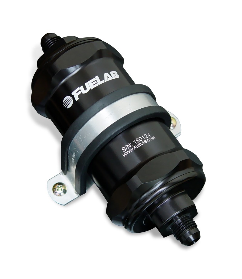 Fuelab 818 In-Line Fuel Filter -10AN In/Out, For 75 Micron Stainless Steel