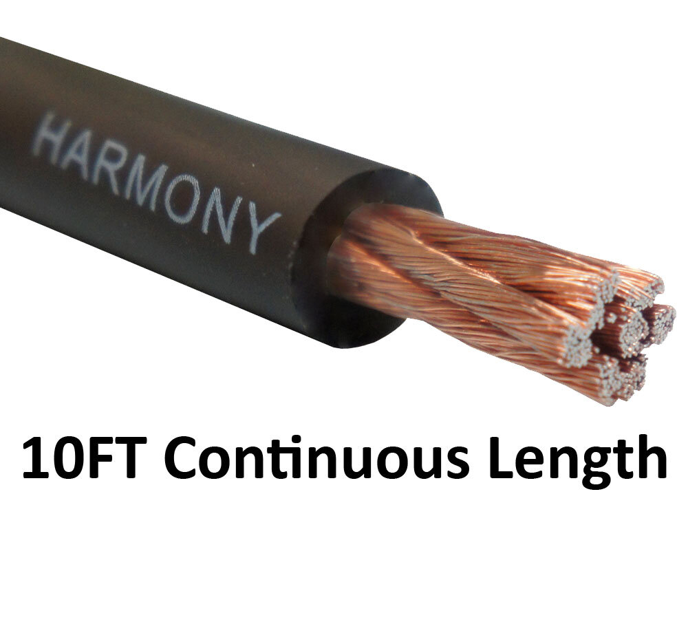Harmony Audio 4 Gauge 4GA Car Stereo Matte Black Power Cable Amp Wire – 10 FT