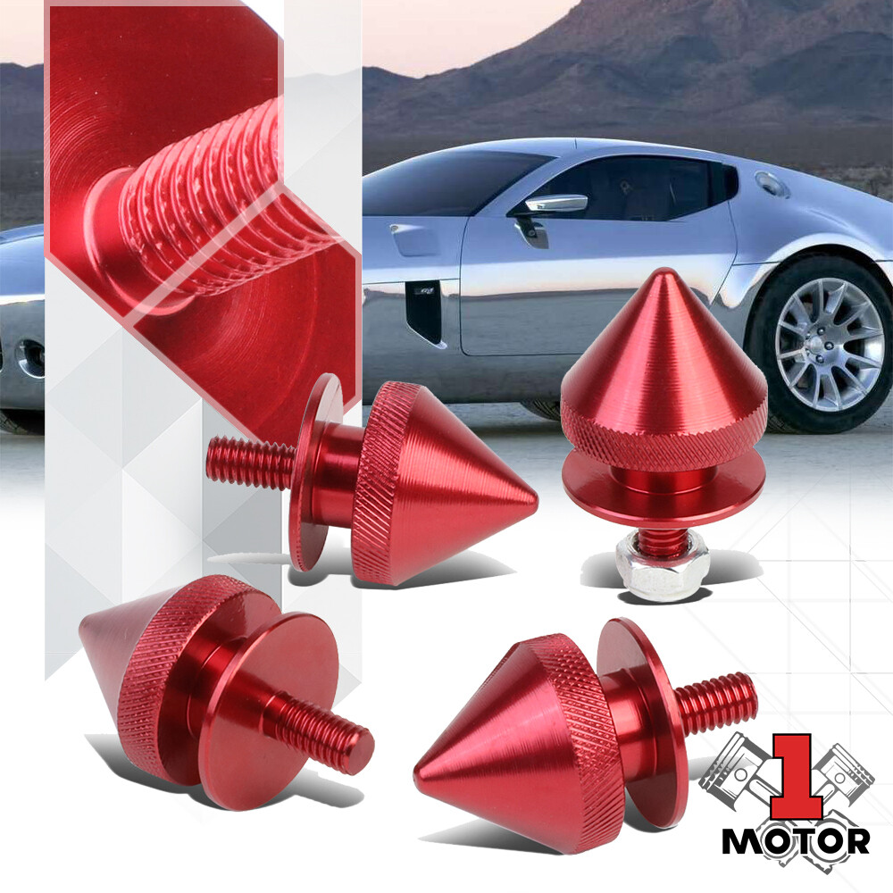 Red Aluminum Car Bumper Fender Hatch Lids Spike Quick Release Fastener Washer
