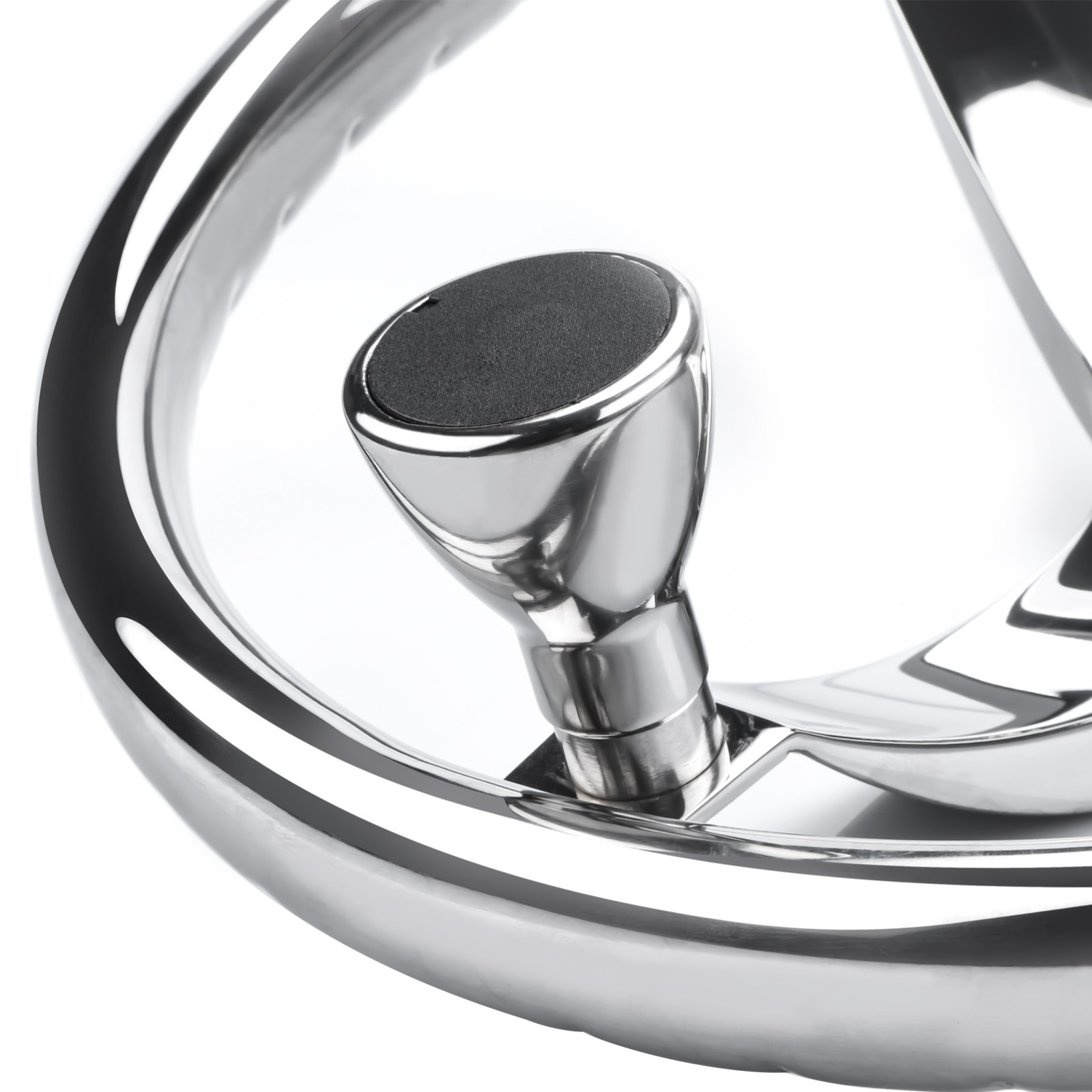 13-1/2″ Boat Steering Wheel Stainless Steel 3 Spokes with Tapered Knob 5/8″ Nut