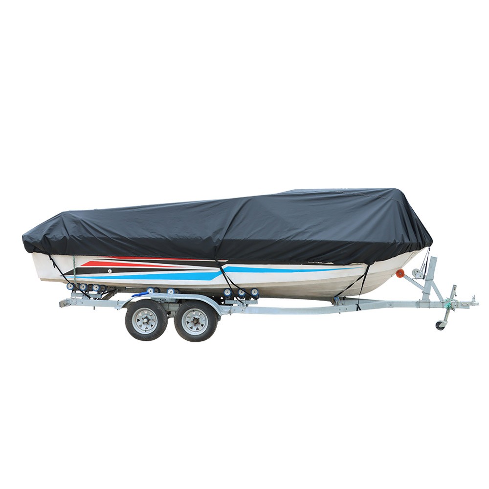 210D 11-13FT 14-16FT 17-19FT 20-22FT V-Hull Runabouts Black Boat Cover