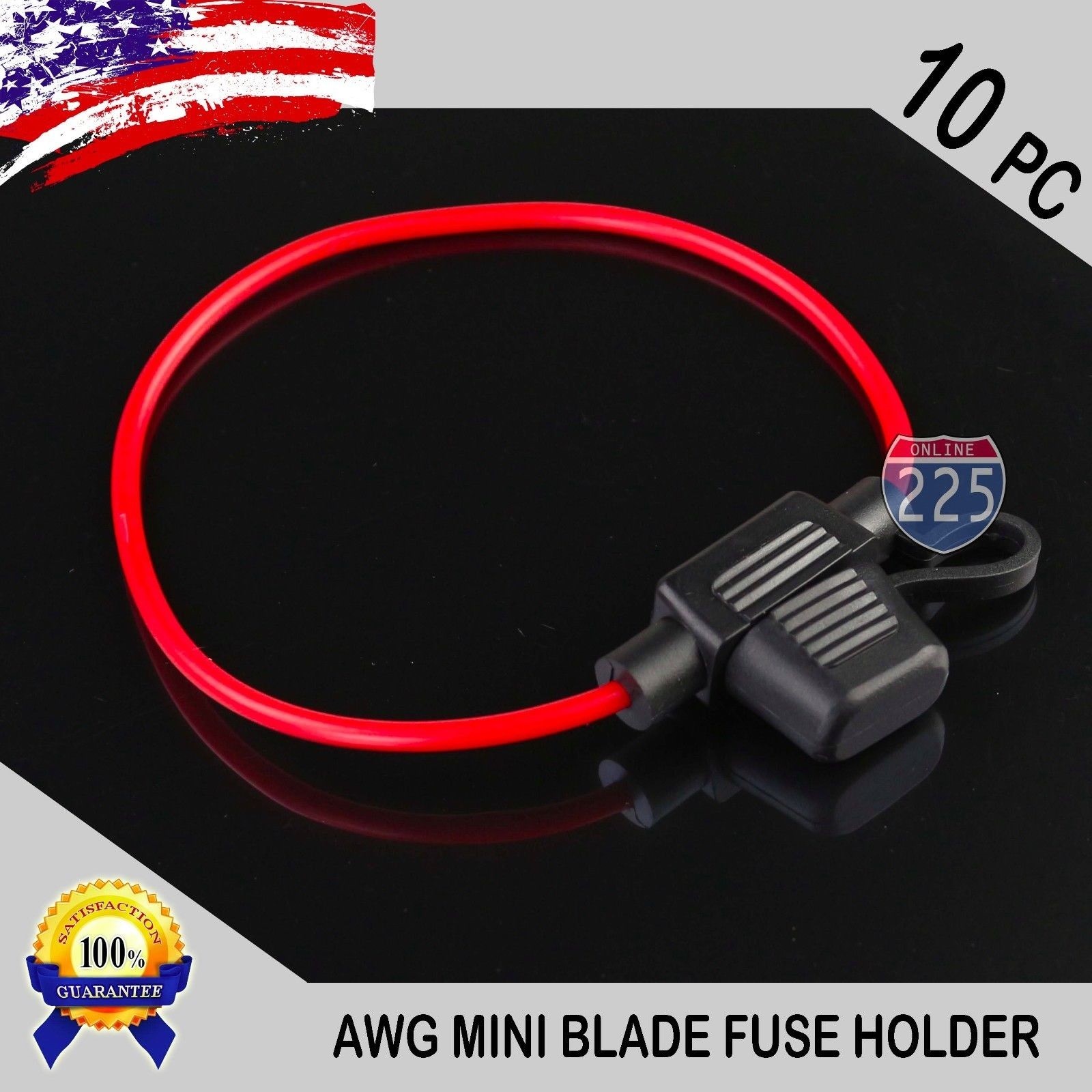 10 Pack 18GA Gauge APM / ATM MINI Blade Inline Fuse Holder Car Truck Marine Boat