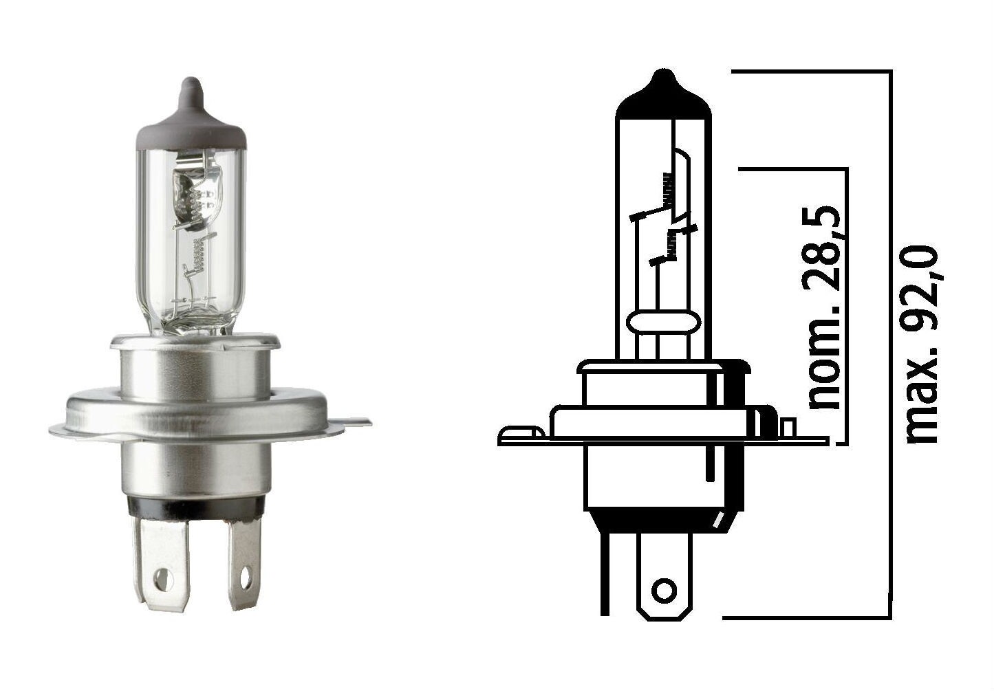Flosser 625543 H4 Halogen Headlight Bulb – 12V 60/55 Watt