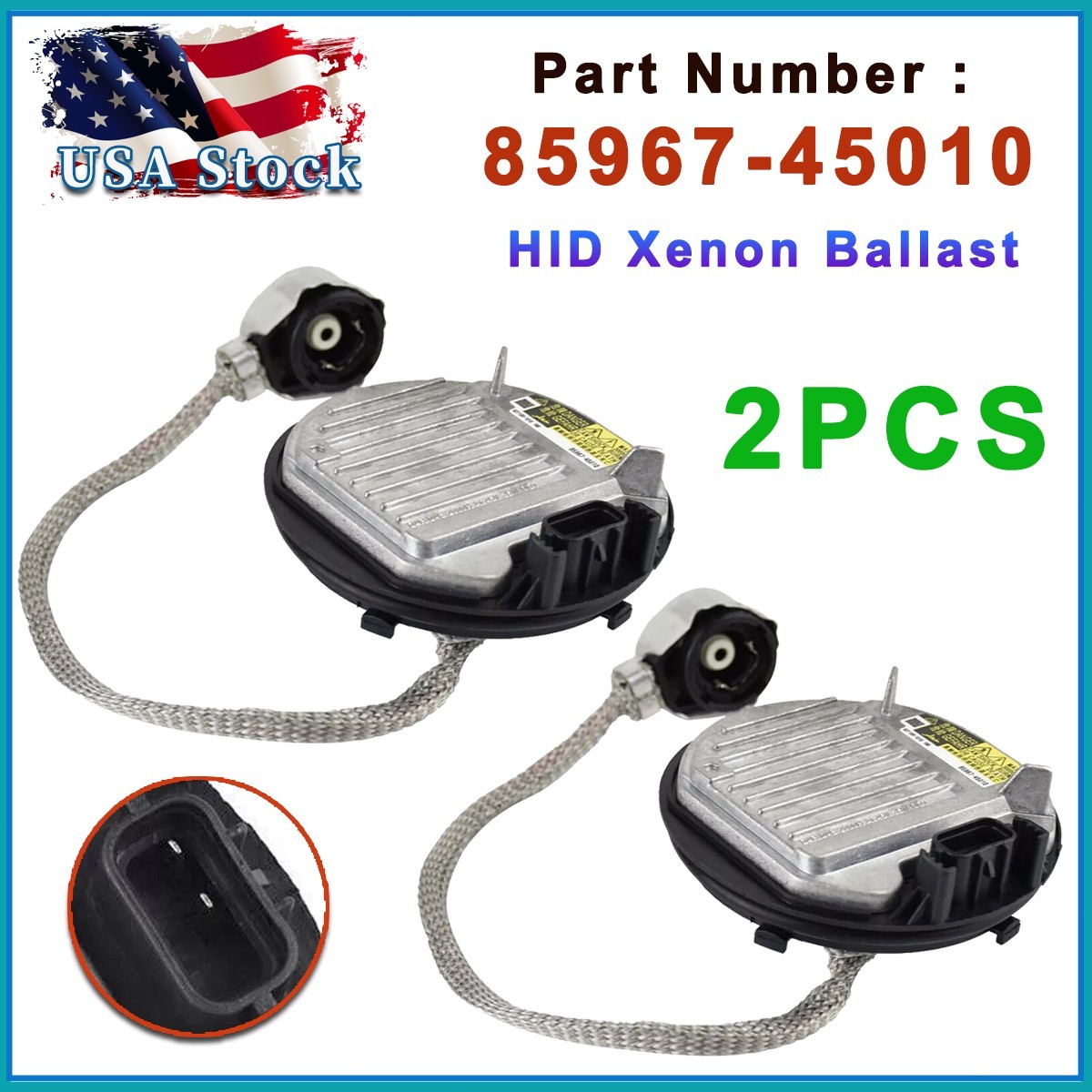 2PCS 85967-45010 D4S HID Xenon Ballast Headlight Control Module For Toyota Lexus