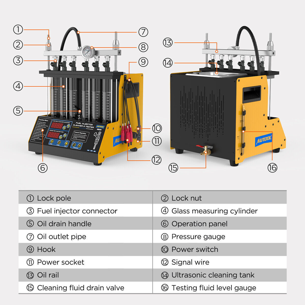 CT200 Fuel Injector Ultrasonic Cleaning Machine Nozzle Cleaner Tester PK CNC602A