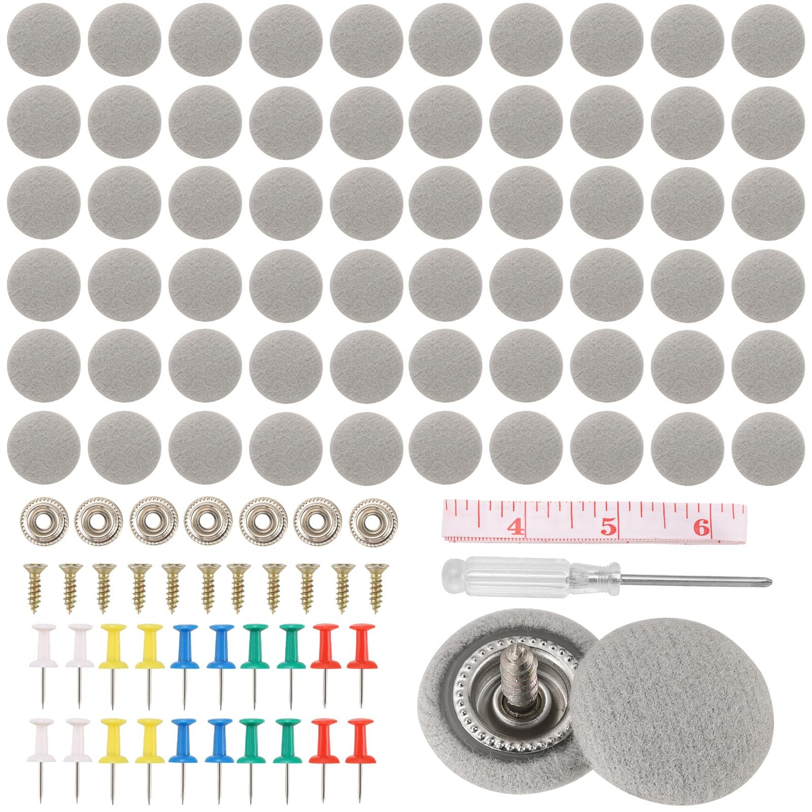 60PCS Car Roof Headliner Repair Kit | Auto Snap standard, Grey
