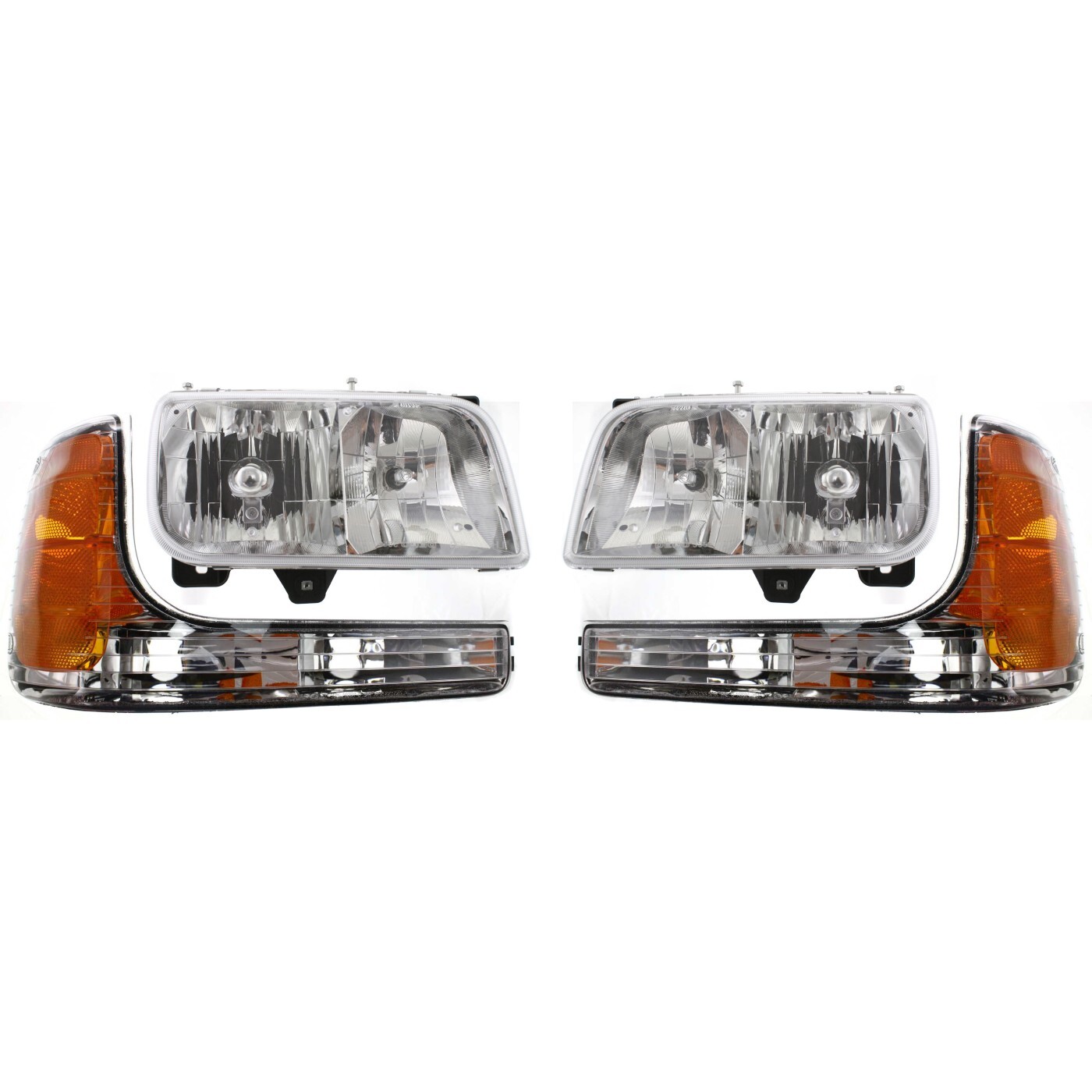 Headlight Kit For 1999-2000 GMC Yukon Cadillac Escalade Left and Right Halogen