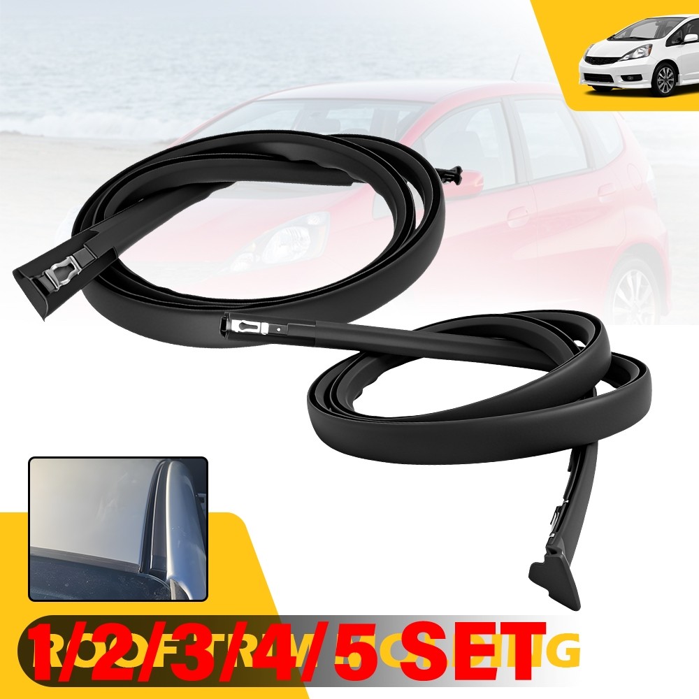 Left & Right Roof Trim Molding Sealing Strip Black For Honda Fit 2009-14 1-5SET