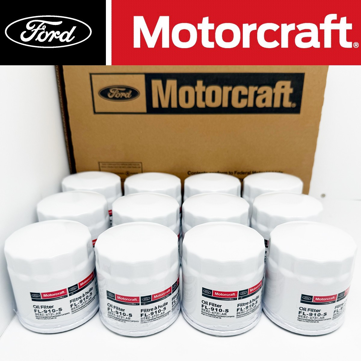 12 Pack Genuine OEM Ford Motorcraft FL-910S BE8Z-6731-AB Oil Filter