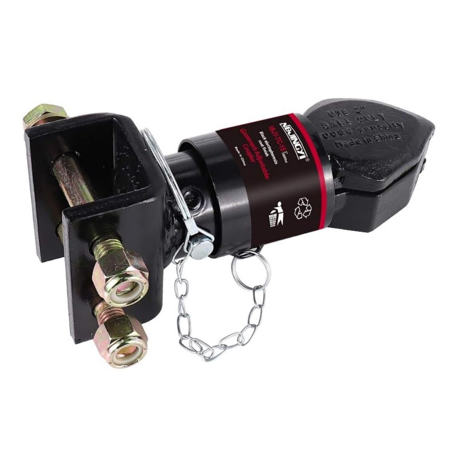 Adjustable Trailer Coupler 5-Position Channel-Mount Bracket 2″ 7000 lb With Bolt