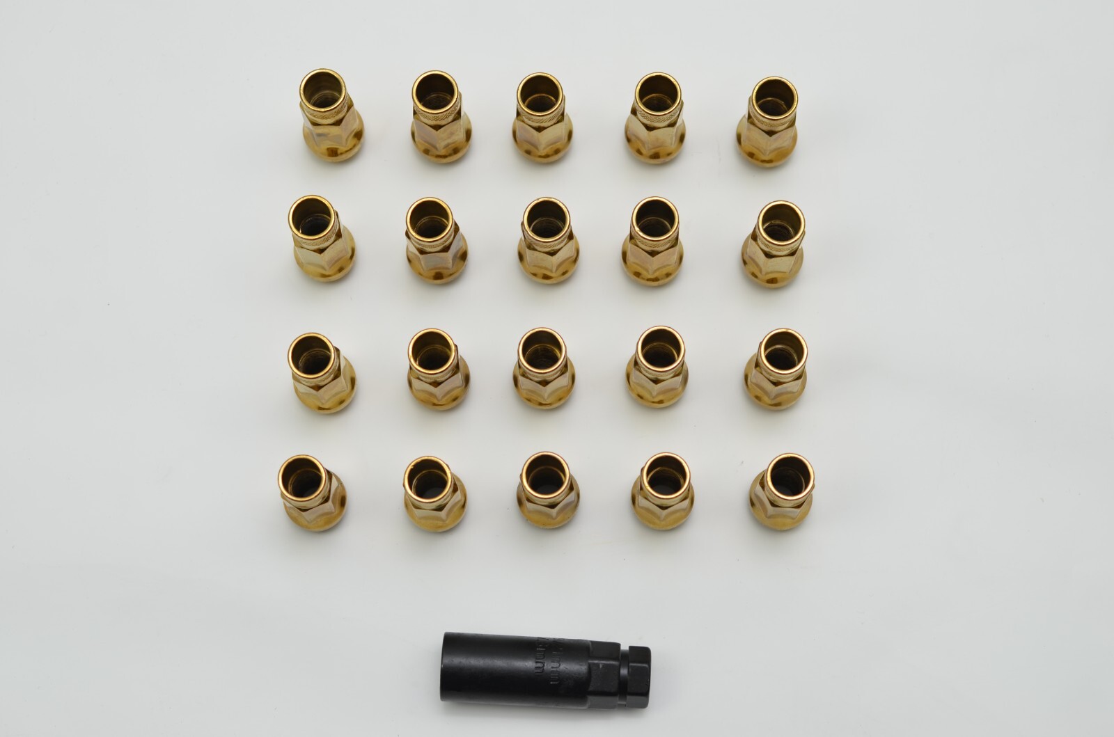 1320 Open end Steel lug nuts 12×1.5 GOLD color 48mm length 20pcs Extended