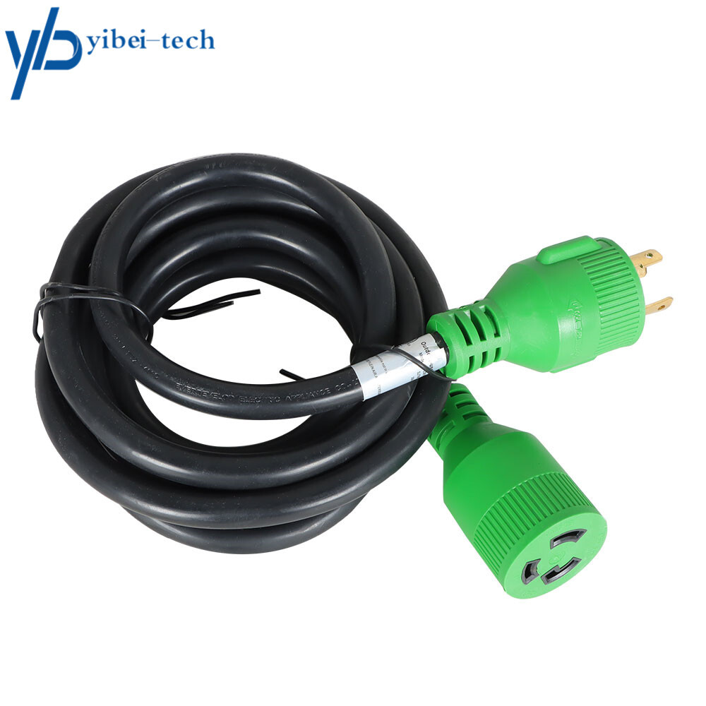 10 FT 3 Prong 30 Amp Generator Extension Cord NEMA L5-30P to L5-30R 125V 3750W