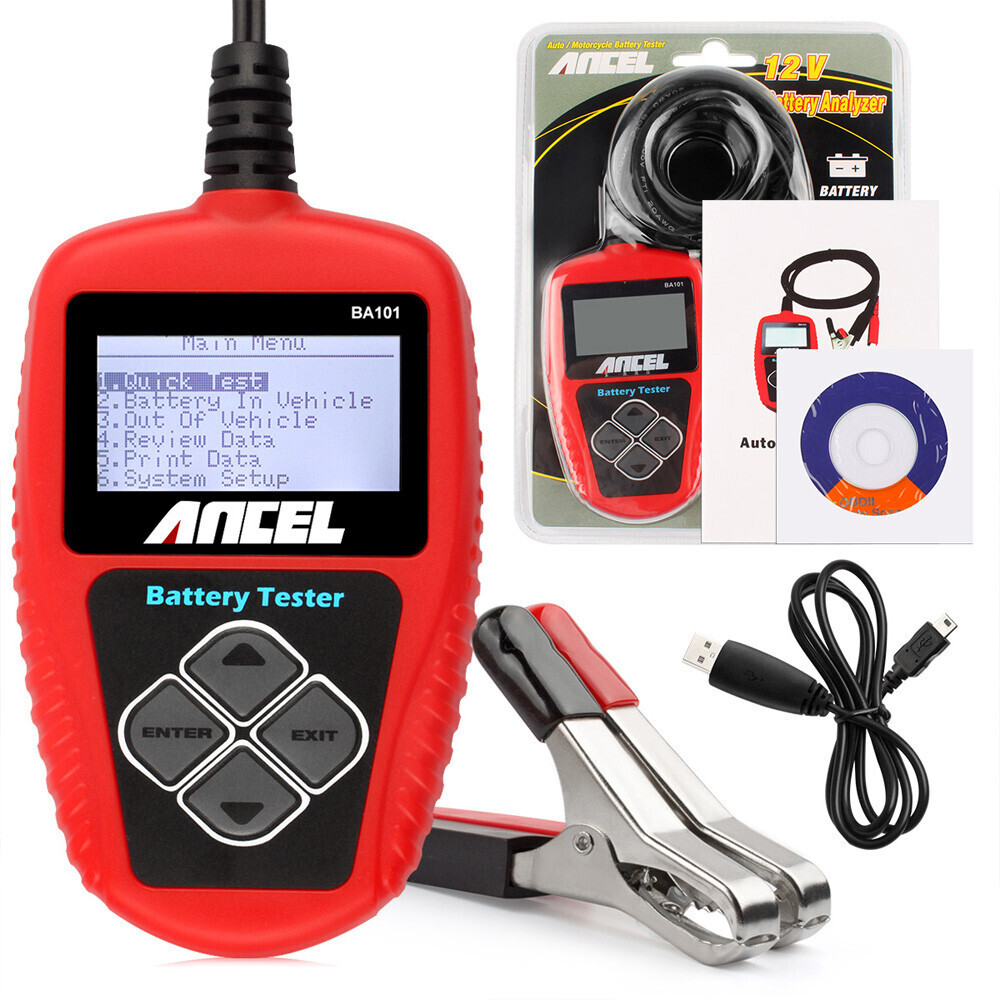 ANCEL BA101 Car Battery Tester 12V Load Tester Cranking Charging System Analyzer