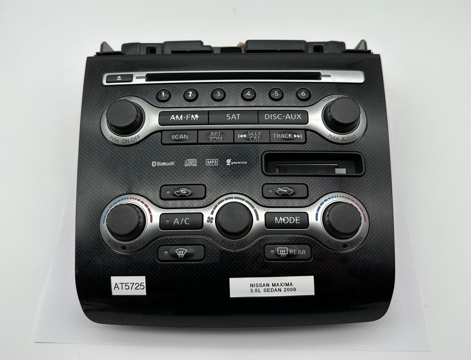 OEM 09-14 Nissan Maxima A35 AM FM Radio Climate Control CD Temp Switch Panel