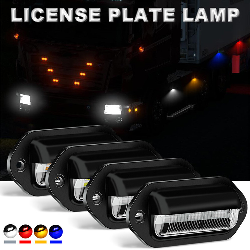 10X Universal 6 LED License Plate Tag Light Lamp For Truck Trailer Van SUV Car