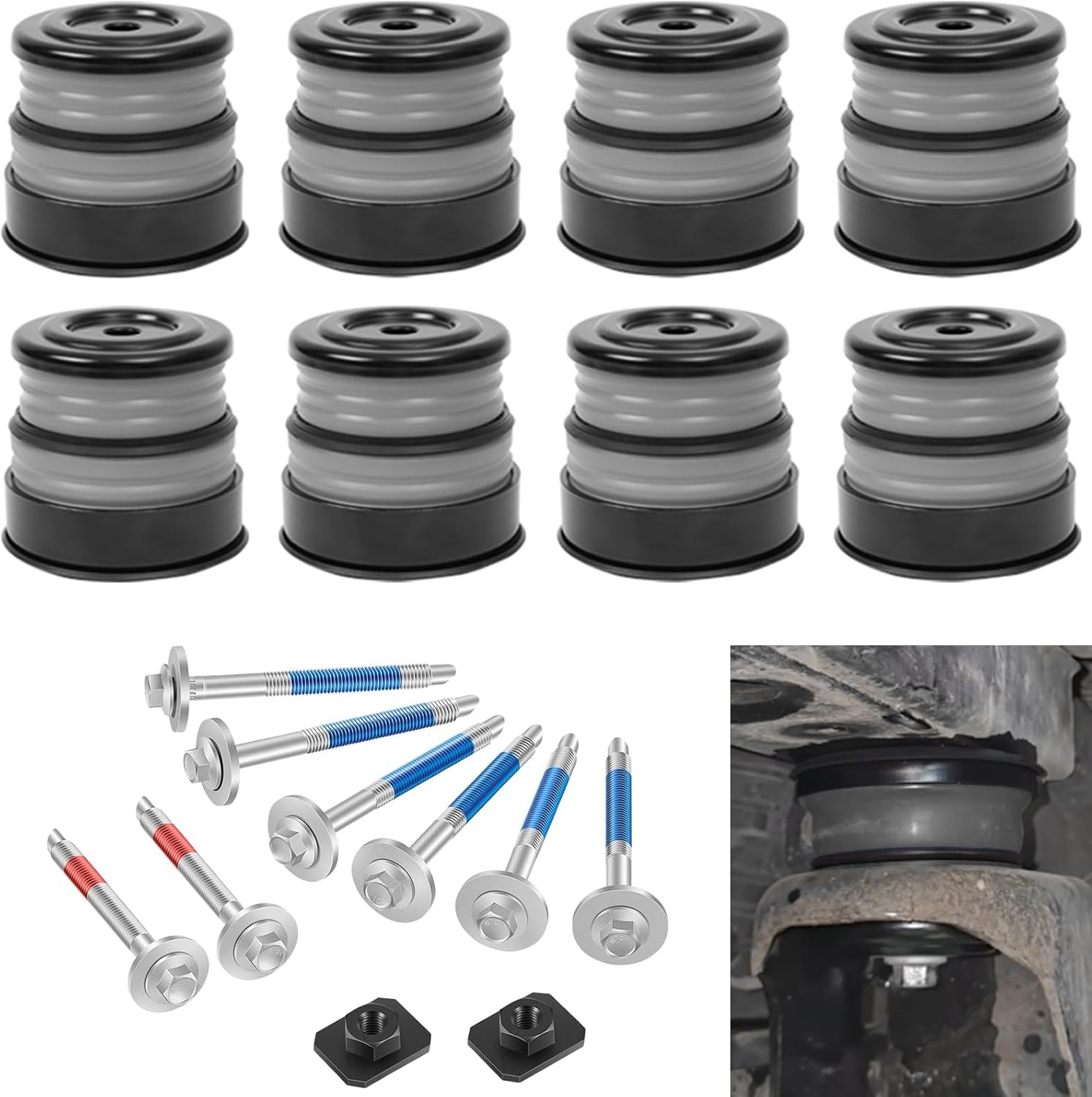 Silicone Body Mount Bushings Bolt Kit For Ford F250 F350 08-16 Crew Cab 2/4WD