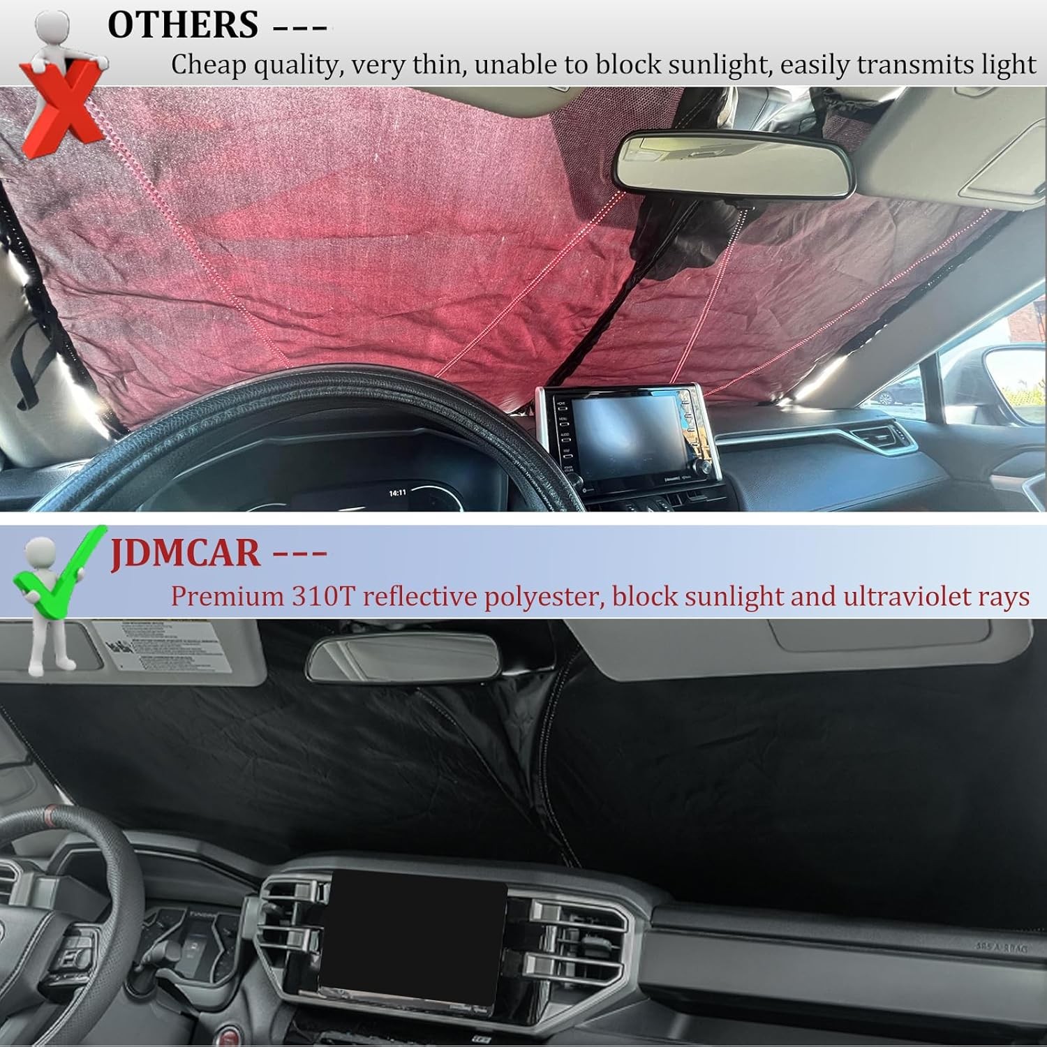 Windshield Sunshade for Toyota 4Runner, Custom Fit & Foldable (not specified)