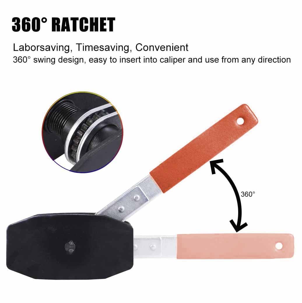 Ratchet Brake Caliper Compression Caliper Piston Tool 360° Adjustable Push USA
