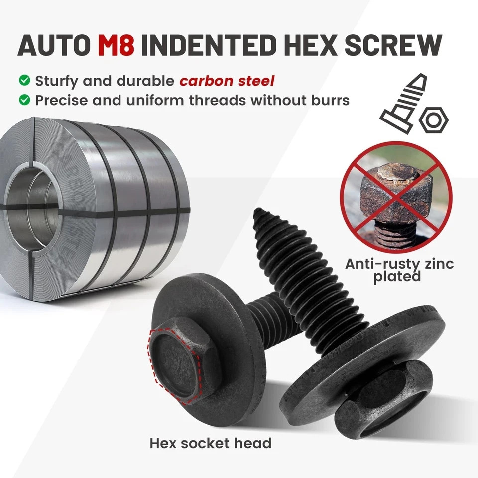 Body Bolts & U Nuts Kit for GM Ford Chevy Buick Chrysler Bumper Fasteners 115011