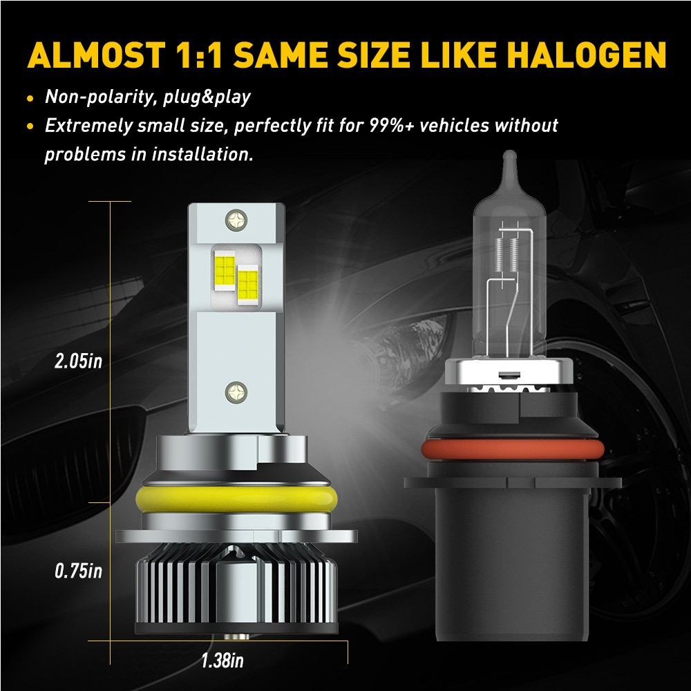 AUXITO 9007 HB5 LED Headlight High Low Beam Bulbs 60000LM Kit 6500K Bright White