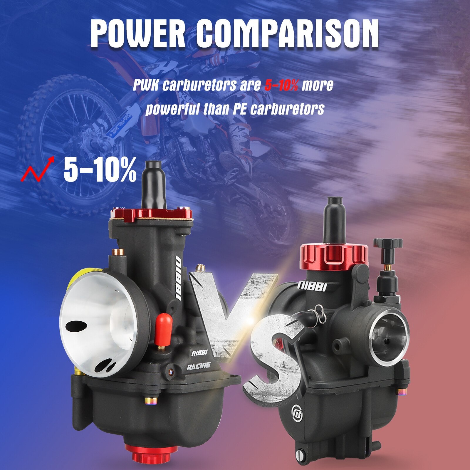 NIBBI Racing Motorcycle Carburetor PWK 24mm Fits For YAMAHA KAWASAKI SUZUKI 2/4T