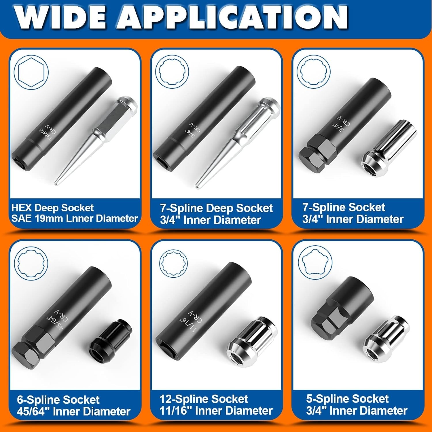 Master Lug Nut Key Kit & Spline Socket Set