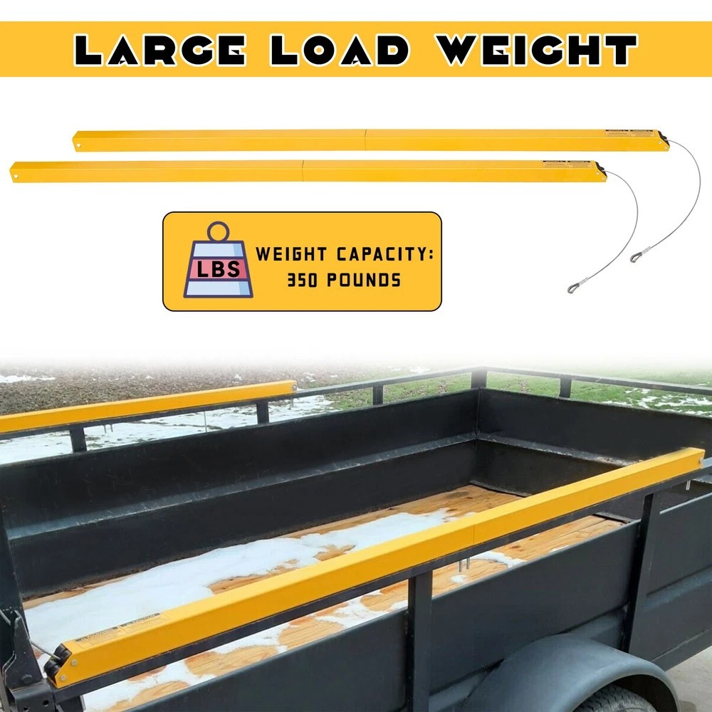 2 Sided Tailgate Utility Trailer Gate & Ramp Lift Assist System 350 Pounds