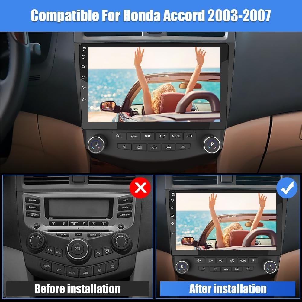4GB+64GB Car Stereo Radio For Honda Accord 2003-2007 Apple CarPlay Android13 GPS