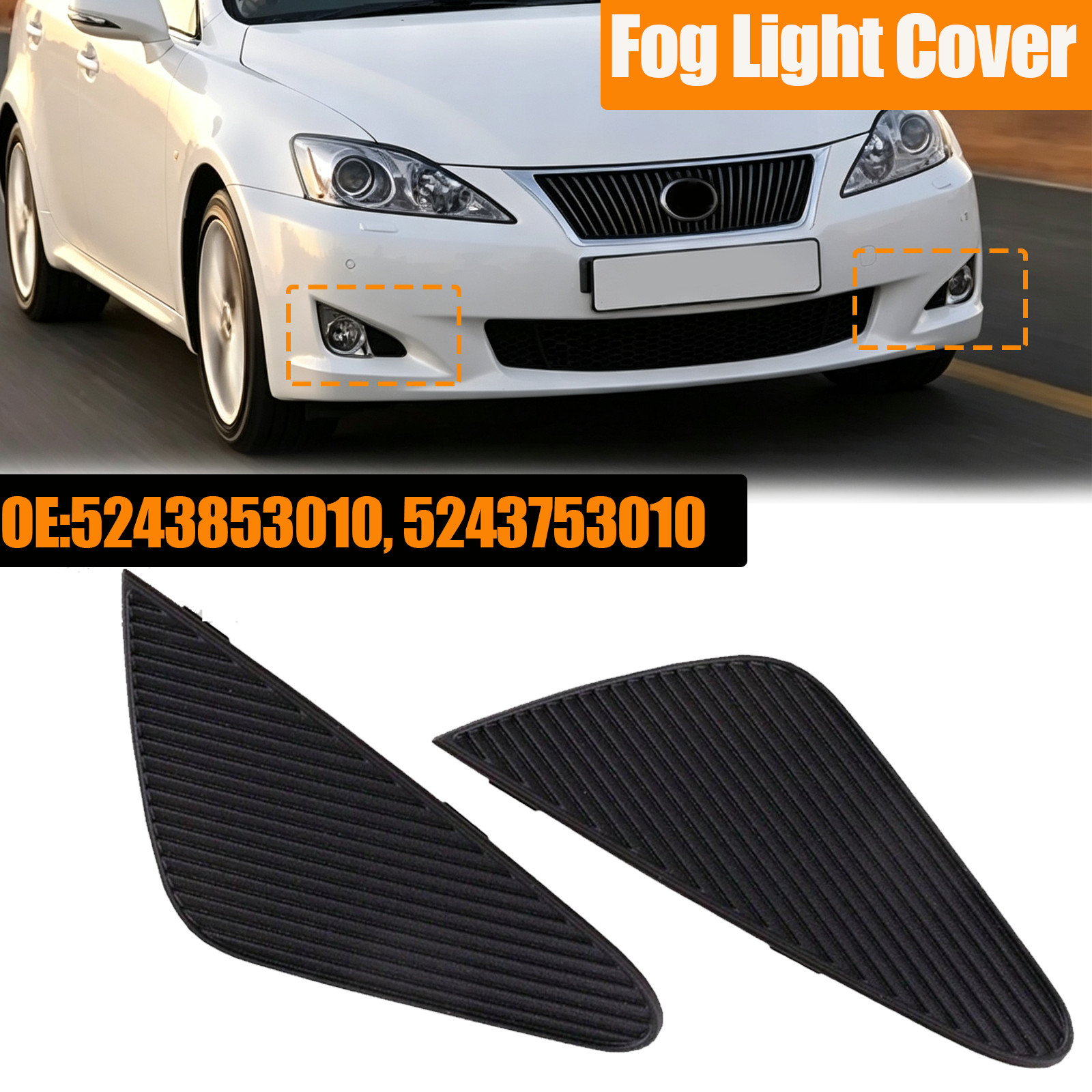 For 2006-2008 Lexus Is Is250 Is350 Front Bumper Fog Light Lamp Cover Grille 2PCS