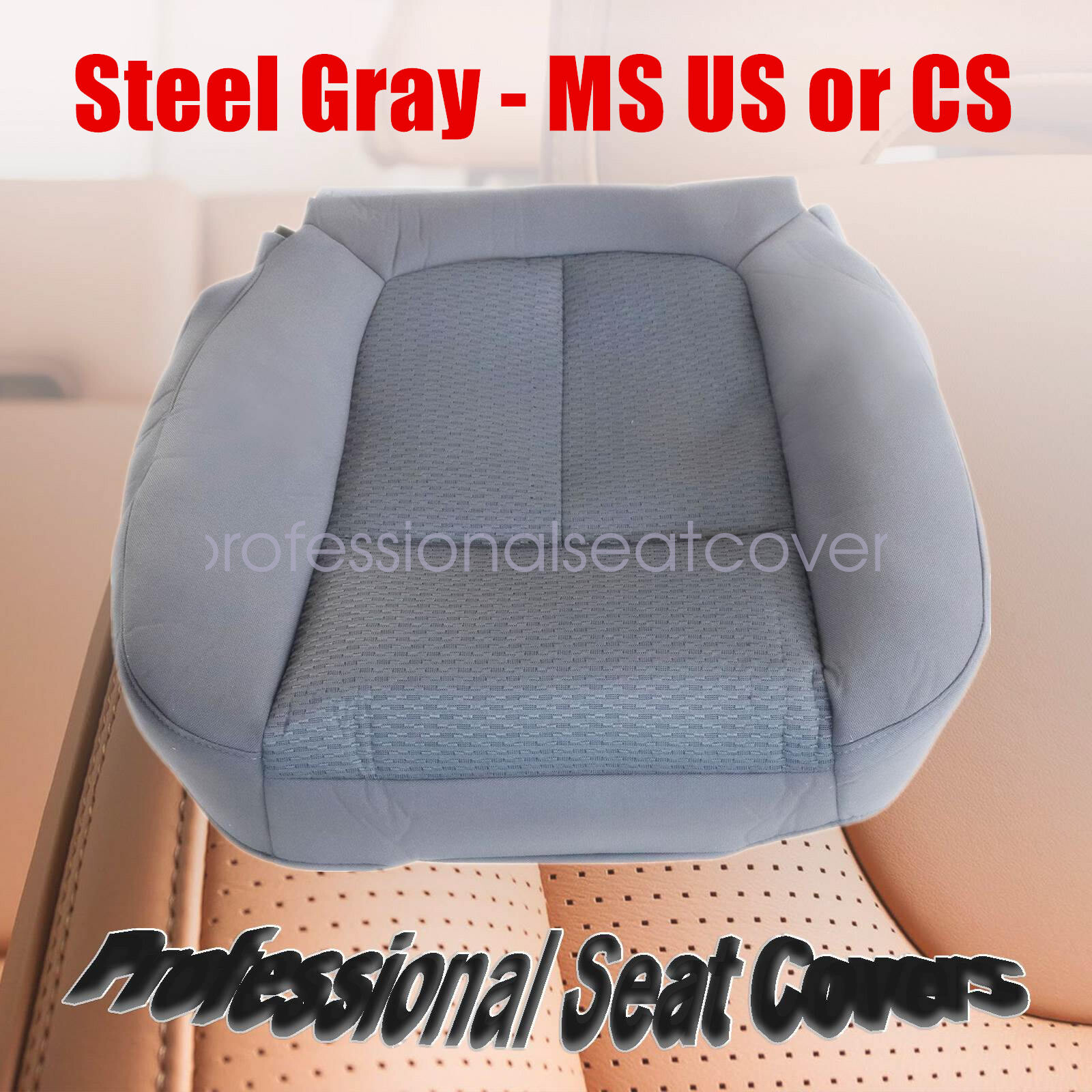 2011 2012 2013 2014 For Ford F150 XLT Driver Bottom Fabric Cloth Seat Cover Gray