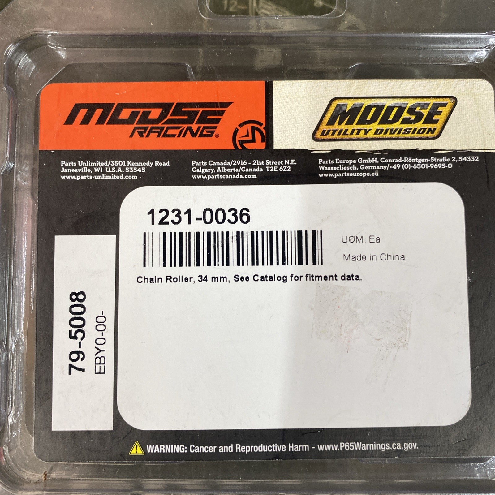 Moose Racing – 79-5008 – Sealed Chain Roller, Black
