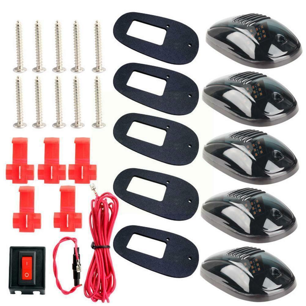 5PC LED Top Cab Marker Roof lights Amber For GMC Sierra 1500 2500 3500 2000-2024