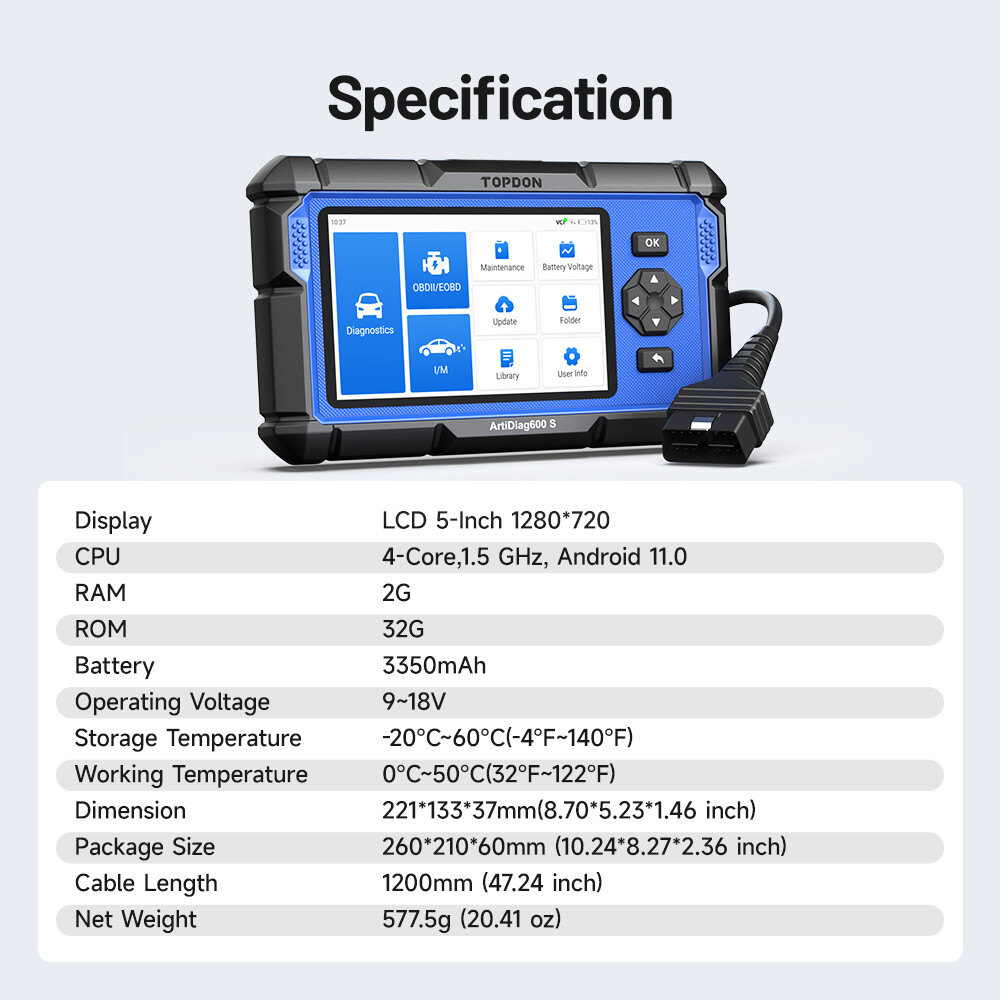 ArtiDiag600S: Multi-Function OBD2 Diagnostic Scanner