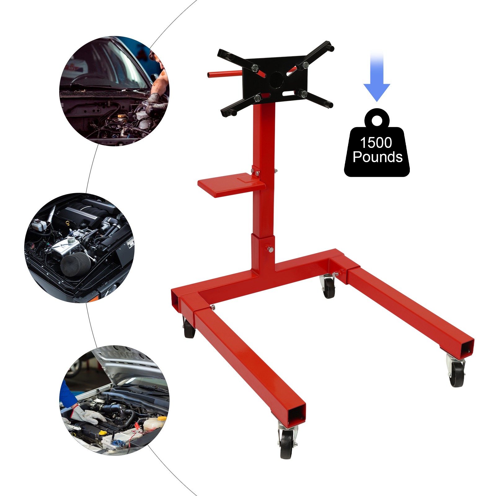 1500LBS Rotating Engine Stand Steel Motor 360 Degree Adjustable Mounting Head