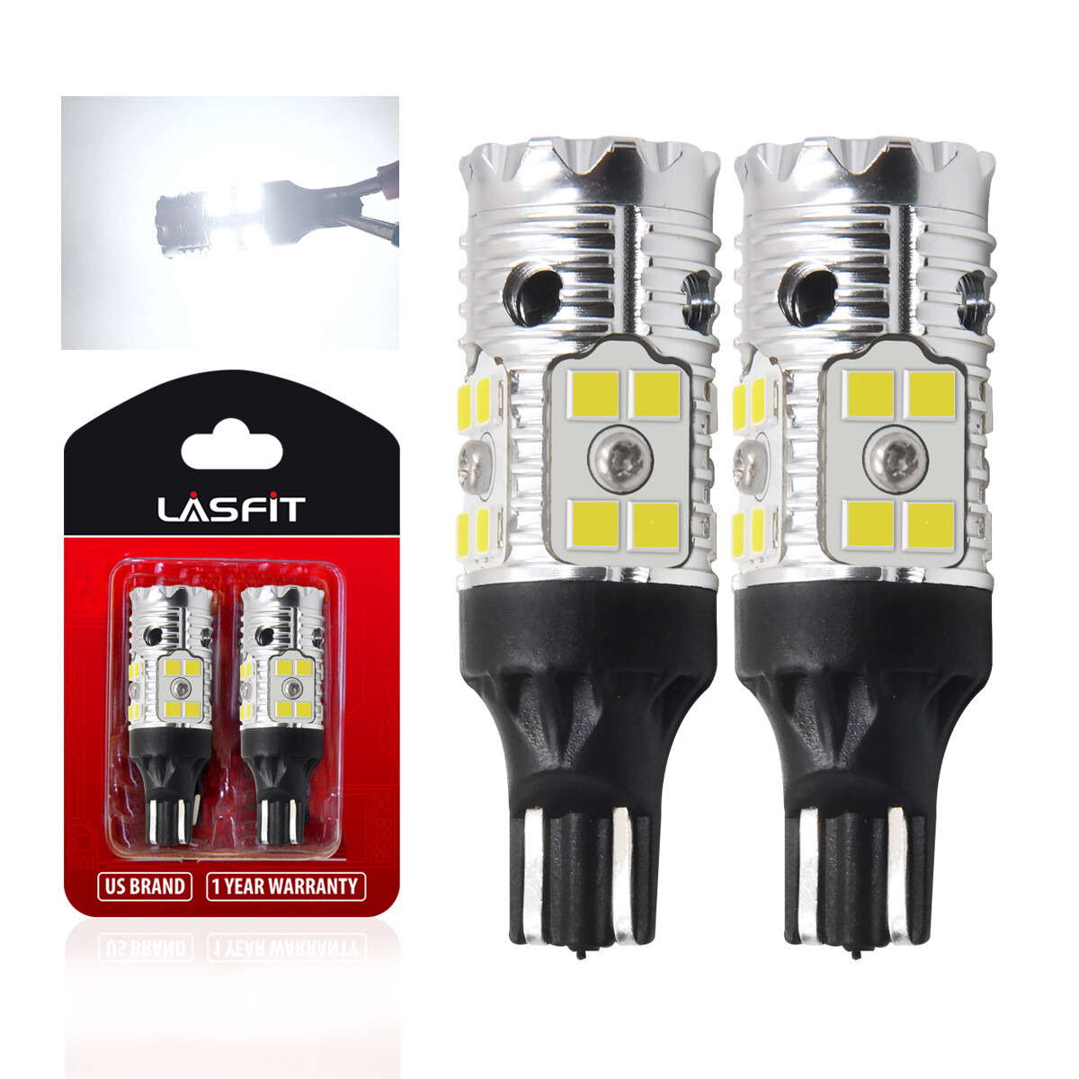 LASFIT LED Reverse Backup Light Bulbs T15 912 921 Extremely Bright White 6000K