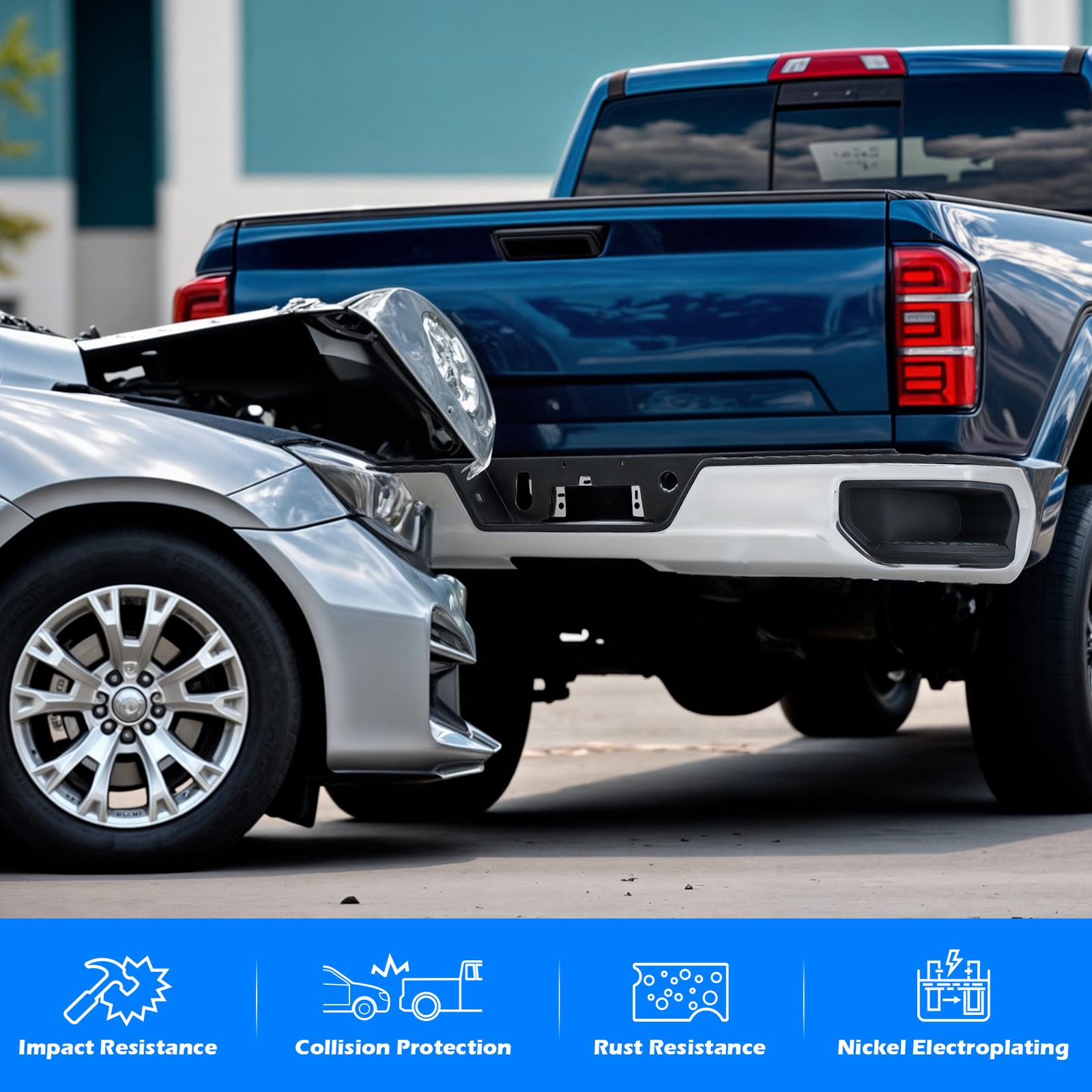 PREENEX NEW Chrome Rear Bumper For 2019-2025 Chevy Silverado GMC Sierra