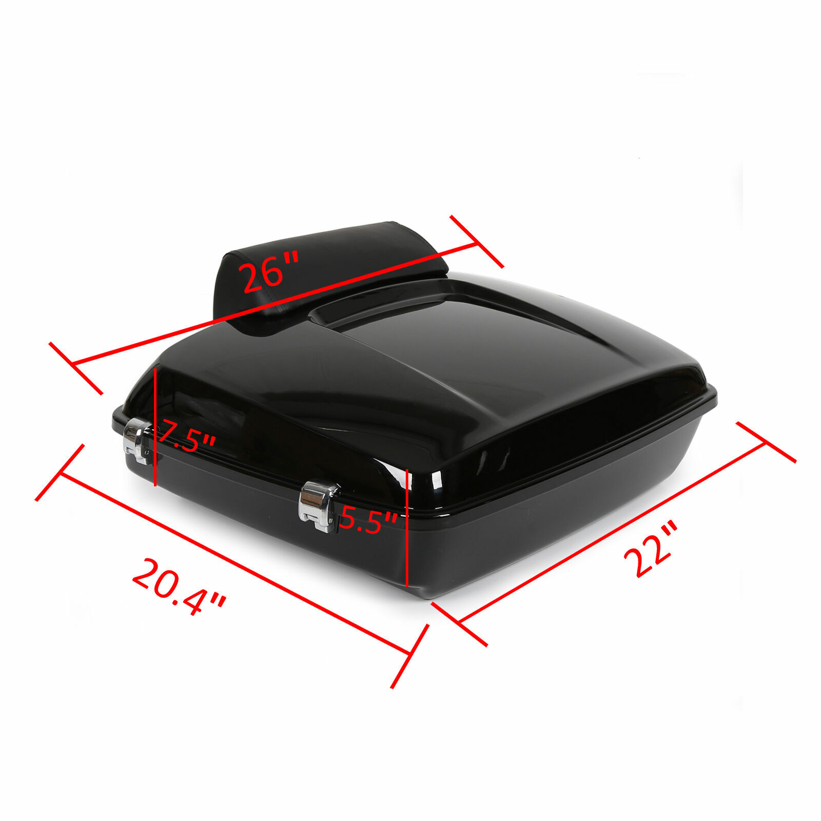 5.5” Vivid Black Razor Tour Pack Trunk W/mount Rack For Harley Softail Heritage