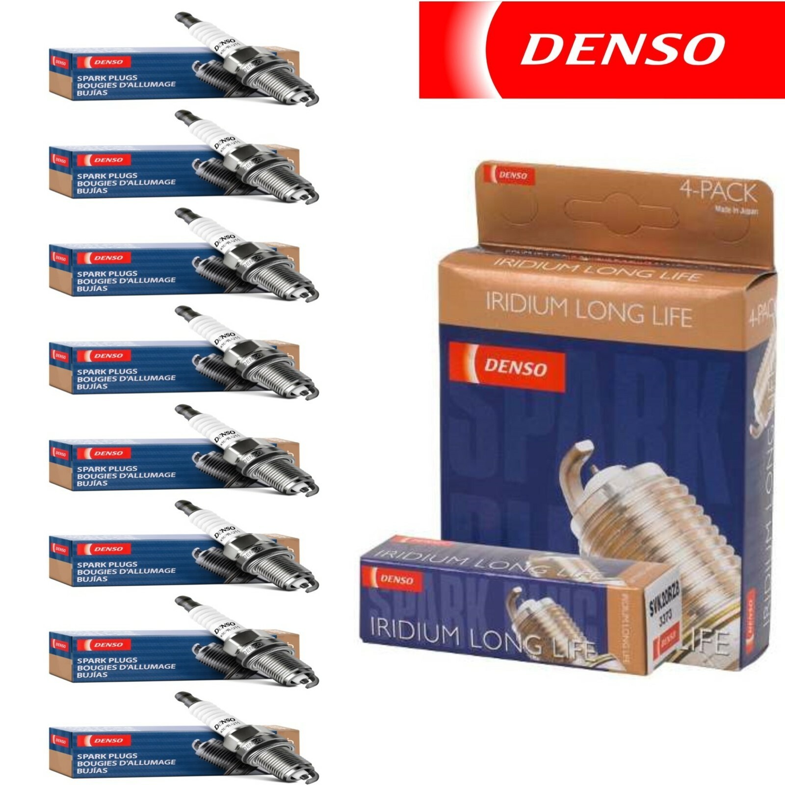 8 Pack Spark Plugs Denso OEM Iridium Set for 2003-2009 TOYOTA 4RUNNER V8-4.7L