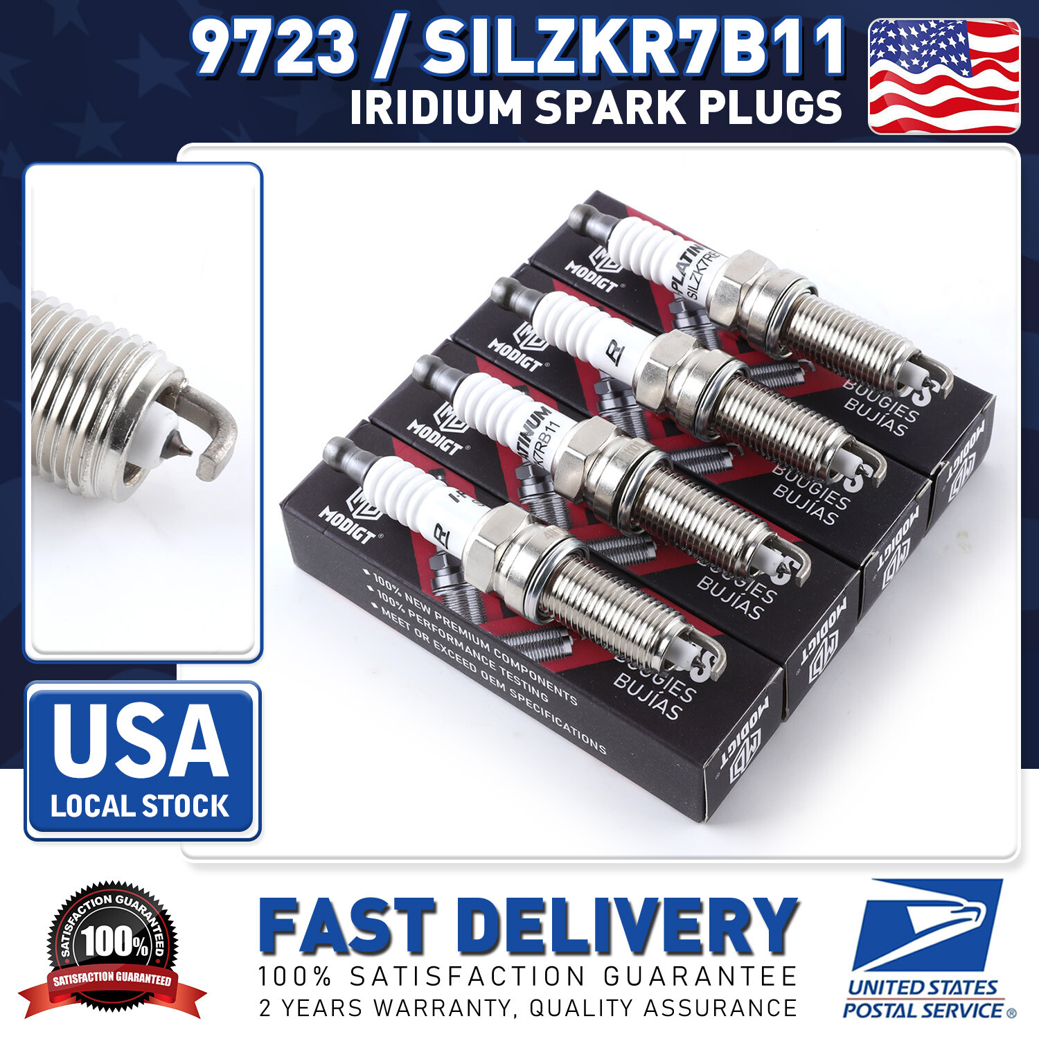 Set of 4 Premium 9723/ SILZKR7B11 Iridium Spark Plugs Kit – New And High Quality