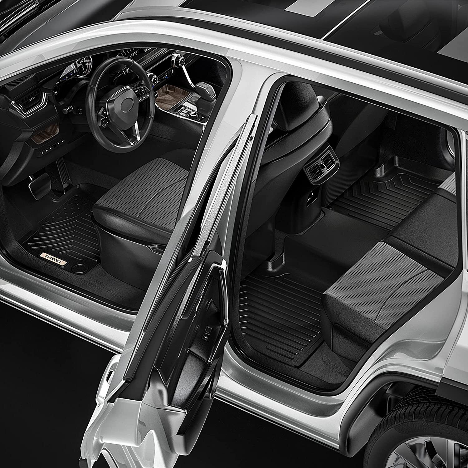 OEDRO Floor Mats For 2019-2025 Toyota Rav4 TPE Rubber Trunk Liner Backrest Mats