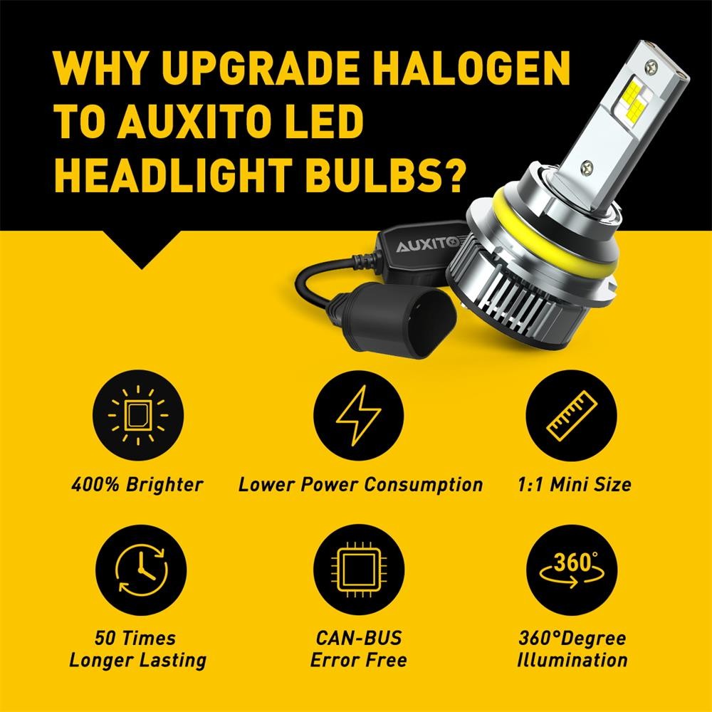 AUXITO 9007 LED Headlight Bulbs High Low Beam 6500K White Super Bright 24000LM