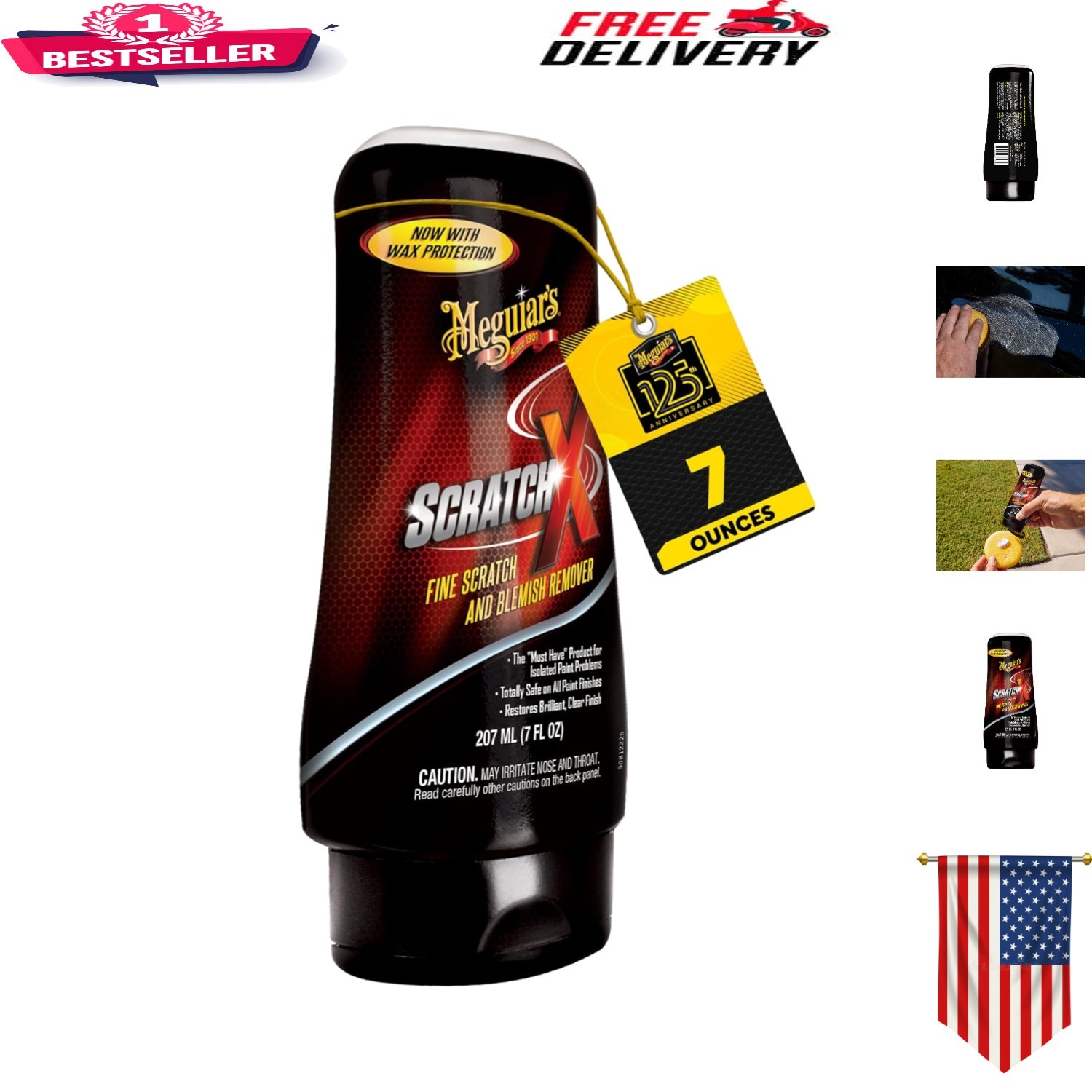 Car Paint Scratch Remover Scratch-X 7 Oz – Clarity Restorer with Wax Protection