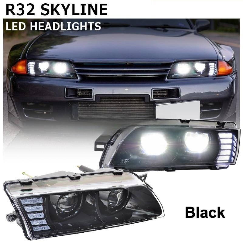 LED Headlights for R32 Skyline GTR GT-R GTS ER32 HR32 HCR32 HNR32 ECR32 BNR32