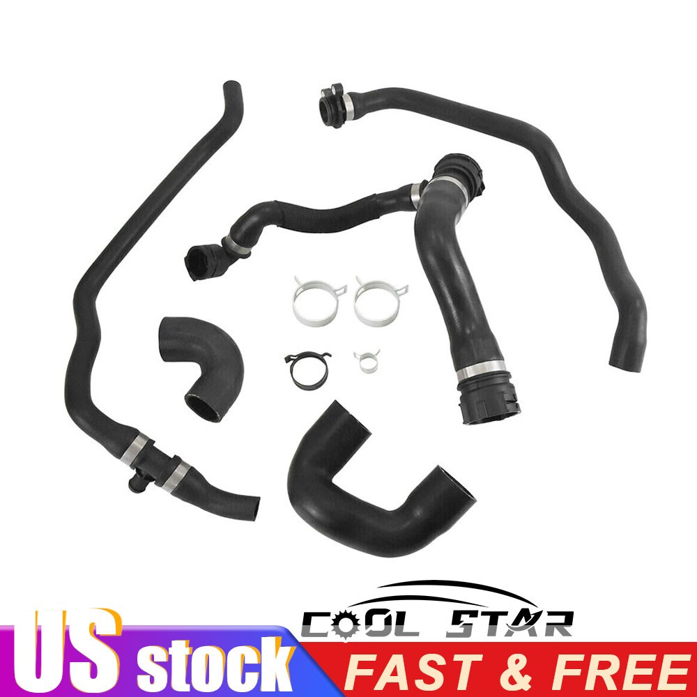 Set of 5 Water Radiator Coolant Hoses for 11-13 BMW X5 xDrive35i X6 xDrive35i