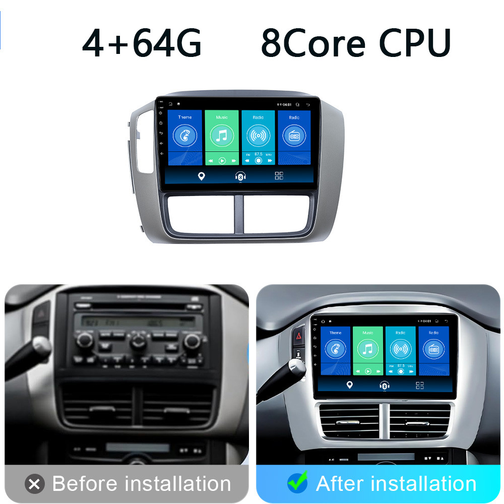 4+64G 8Core Apple CarPlay Android Auto Stereo For Honda Pilot 2006-2008 +Camera