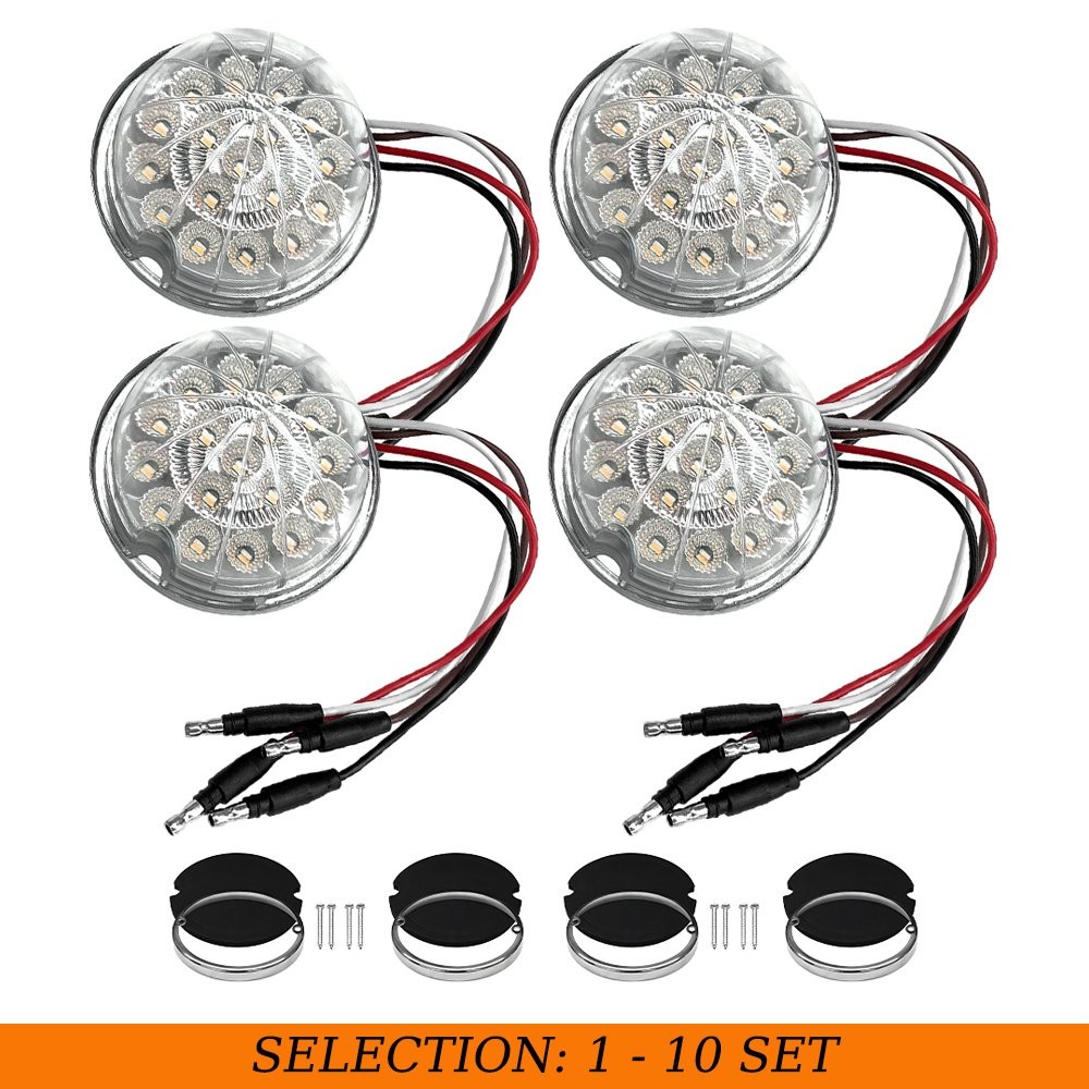 4-40 LED Watermelon Light Side Marker Top Cab Clearance Turn Signal Amber&Purple