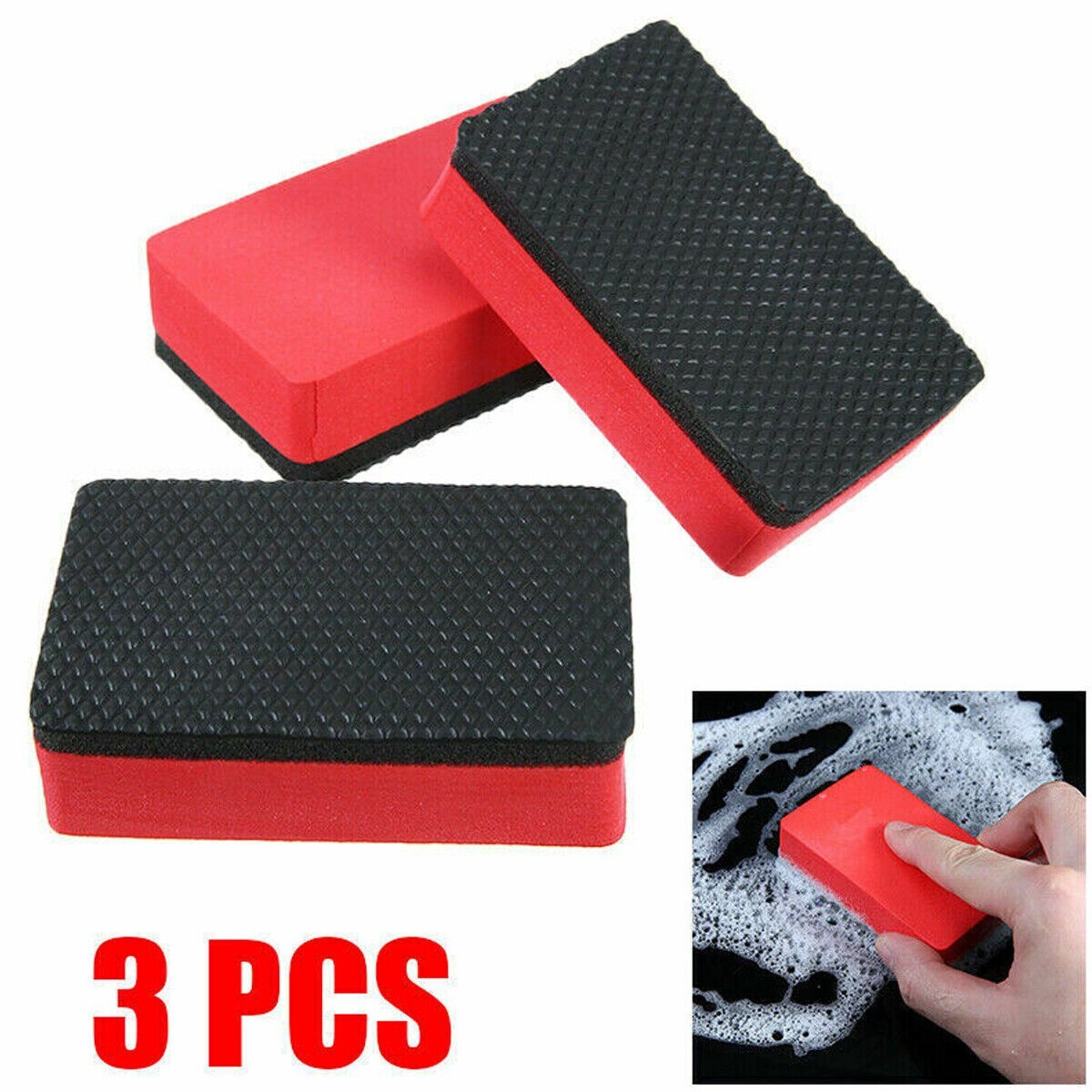 3x Pack Clay Bar Sponge Detailing Magic Car Clean Wash Cleaner Sludge Mud Remove