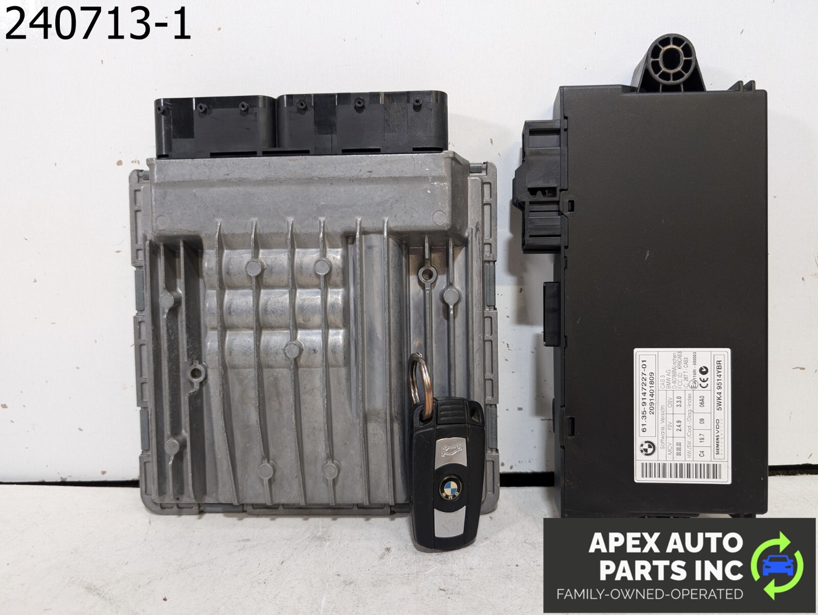 OEM 2009 BMW 328i 3L ECU DME Engine Computer Module CAS Key Set