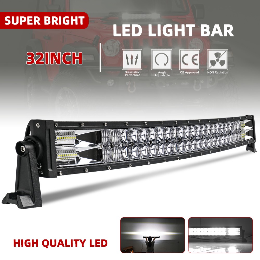 Curved 32 Inch 1600W Dual Row Led Light Bar Offroad Driving Fog Light Truck UTV
