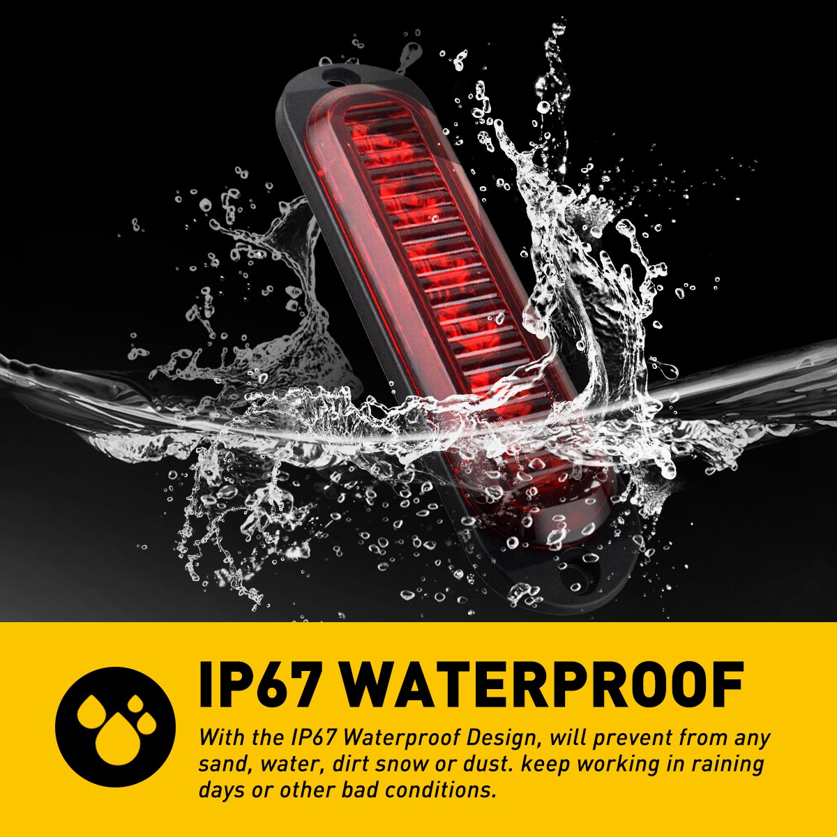 4x 12V Marker Lights Truck Trailer Waterproof 6-LED Side Clearance Light Red